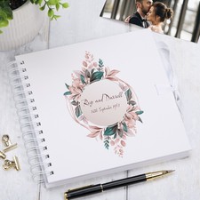 Personalised Wedding Wreath Design Scrapbook Photo Album Guest Book