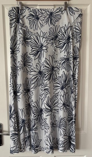 Blue white floral linen - m&s,