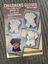Knitting Pattern 4 Ply Wool Sirdar 1209 Children’s Gloves 9-14 Years Vintage