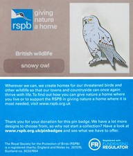 Rspb pin badge gnah - gnah, owl