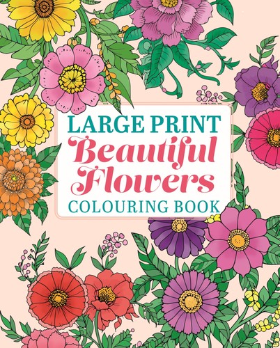 Large print beautiful flowers - large,