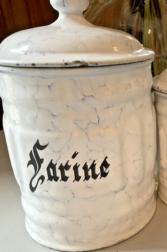 Vintage enamel canister blue - vintage, canister,