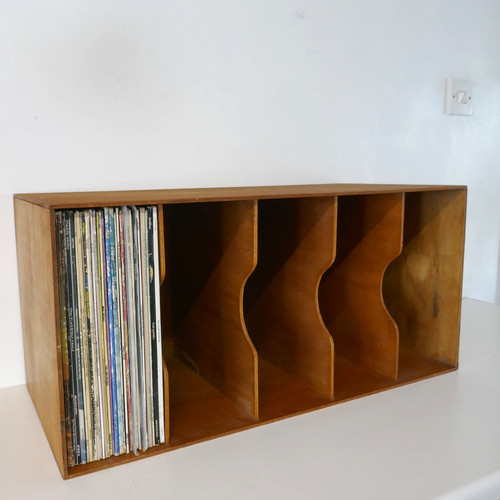 Vintage plywood record rack - vintage,