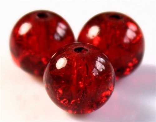 Crackle glass round beads - glass,