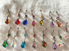 Joblot of 30 mixed colour glass crystal Surgical Steel Belly Bars