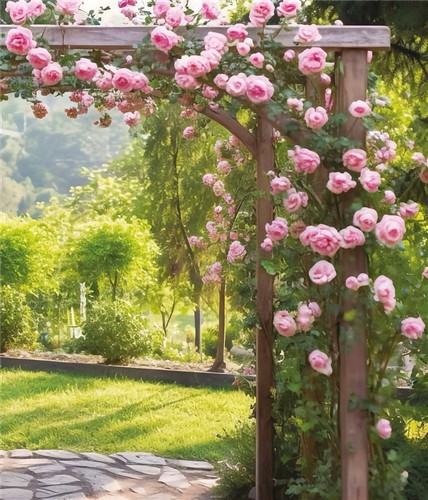 Pink rose arbor - rose,