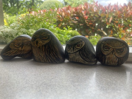 Vintage owl art hand painted - vintage,