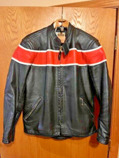 Vintage Bates Leather Motorcycle Jacket Custom made for a Scott Large