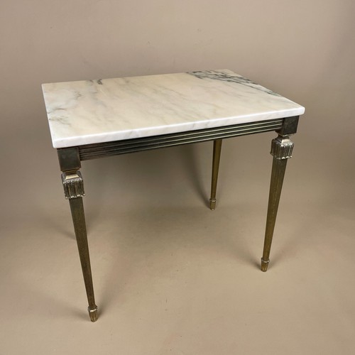 Marble top side table brass - side,