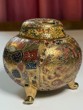 Ornate Satsuma Ware Incense burner. Porcelain. Beautiful. Two of two