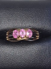Pink Sapphire Trilogy Ring In