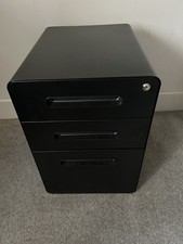 Vinsetto Lockable File Cabinet, Office Drawer, Pre-Assembled Body, Black