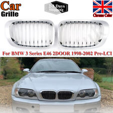 For BMW E46 3 Series 2DR Coupe 1998-02 Pre-LCI Front Kidney Grills Grille Chrome