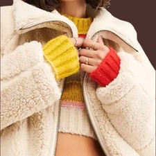 Free People Raya Cozy Jacket-Fleece-Teddy Coat-Small- RRP £158- New 