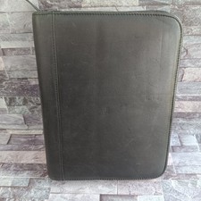 DayTimer Black Leather zippered 7-ring binder Organizer  Desk 5.5 x 8.5 in pages