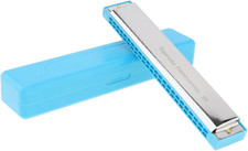 Origlam 24-Hole Blues Harmonica in C with Case for Beginners and Students