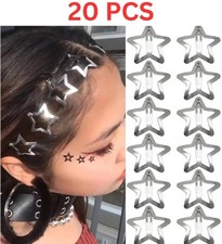 20 PCS Silver Star Hair Snap