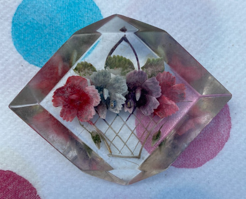 Vintage reverse carved - carved, lucite