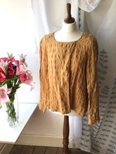 Poetry bubble Texture Blouse Size 16 Linen Blend VGC