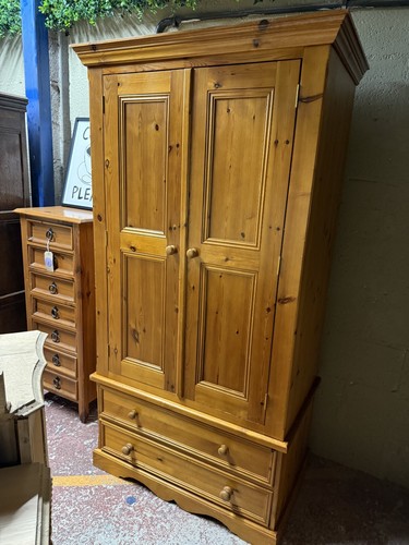 Solid pine wardrobe - solid,
