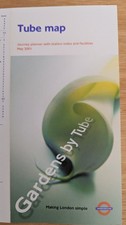2001 May 'Gardens By Tube' Rivets London Underground Tube Map Mint Condition
