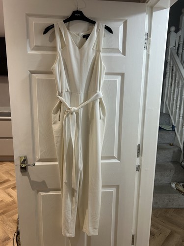 White fitted occasion jumpsuit - occasion,