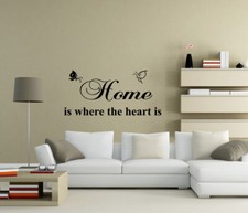 Home is where the heart is Wall Stickers Wall Art Decal Home Decor Quote UK 74zx