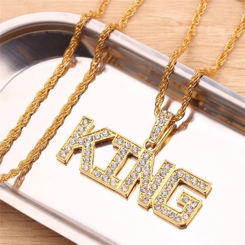 Gold king chain necklace punk - chain,