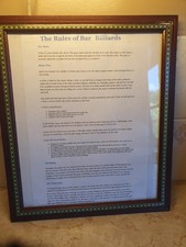 Bar Billiards rules framed 