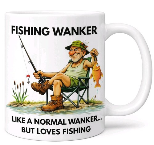 Fishing wanker mug - wanker, funny