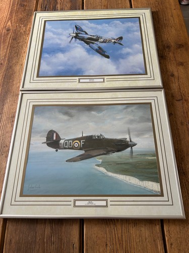 Pair framed wwll aircraft - of,