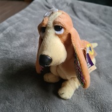 Vintage APPLAUSE HUSH PUPPIES BASSET HOUND DOG Soft Plush Beanie Cuddly Toy