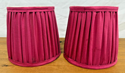 Vintage pair pink satin - pair, candle