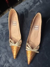 Renata Vintage Women's Light Metallic Shoes Size 37.5, Made in Italy