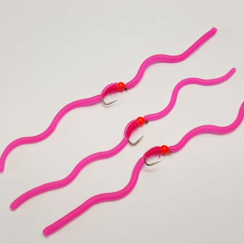 Barbless pink squirmy - barbless,