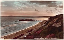POSTCARD - BOURNEMOUTH BAY AT SUNSET - PIER - SUNNY SOUTH - REAL  PHOTO