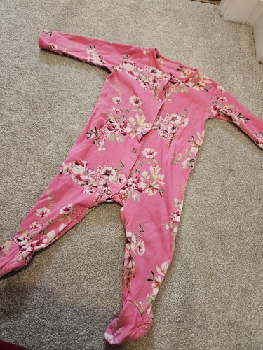 Girls pink floral sleepsuit - girls,