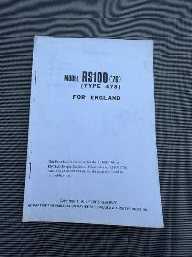 Genuine yamaha rs100 parts - ,