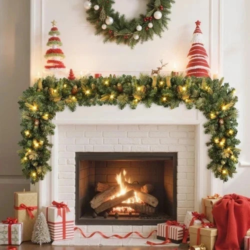 Pre lit artificial christmas - artificial,