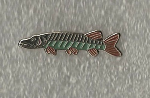 Pike pin badge angling - pike,