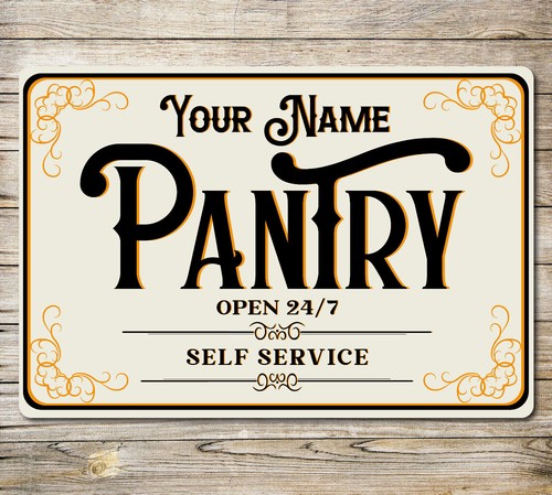 Personalised pantry sign metal - personalised,