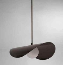 Mid Century Brass Curved Shade