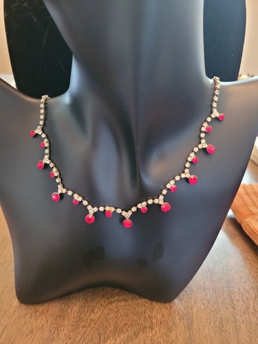 Vintage silver tone rhinestone - silver,