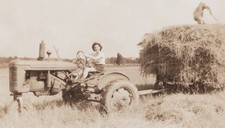 1940s Woman Driving Tractor