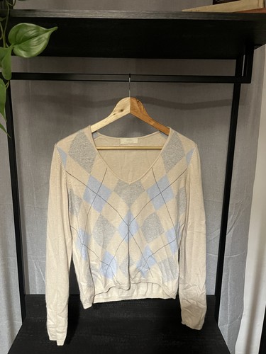 With cashmere argyle v - m&s,