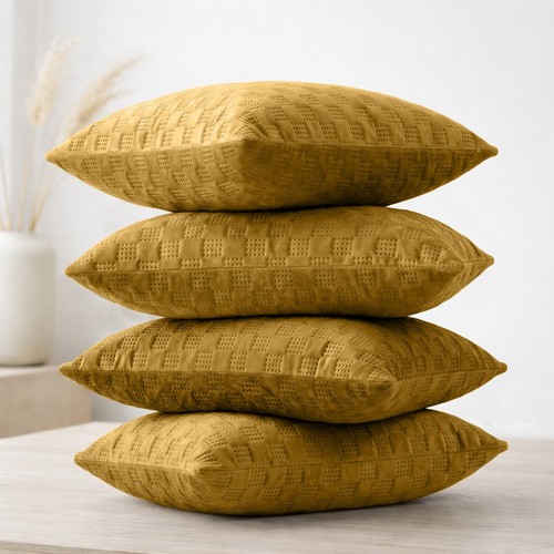 Check velvet cushion - cushion, covers