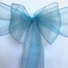 dusty blue organza chair