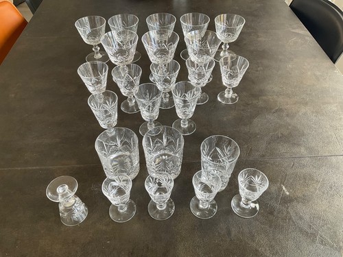 Vintage crystal glassware - -, 24