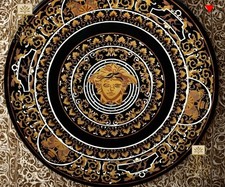 Round Marble Table with greek mythology Art – Handmade Geometric Art