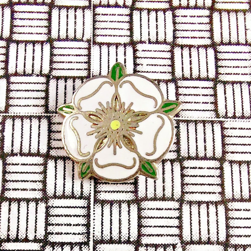 Yorkshire white rose - white, badge